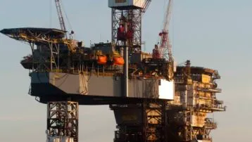 Beatrice B oil rig under maintenance